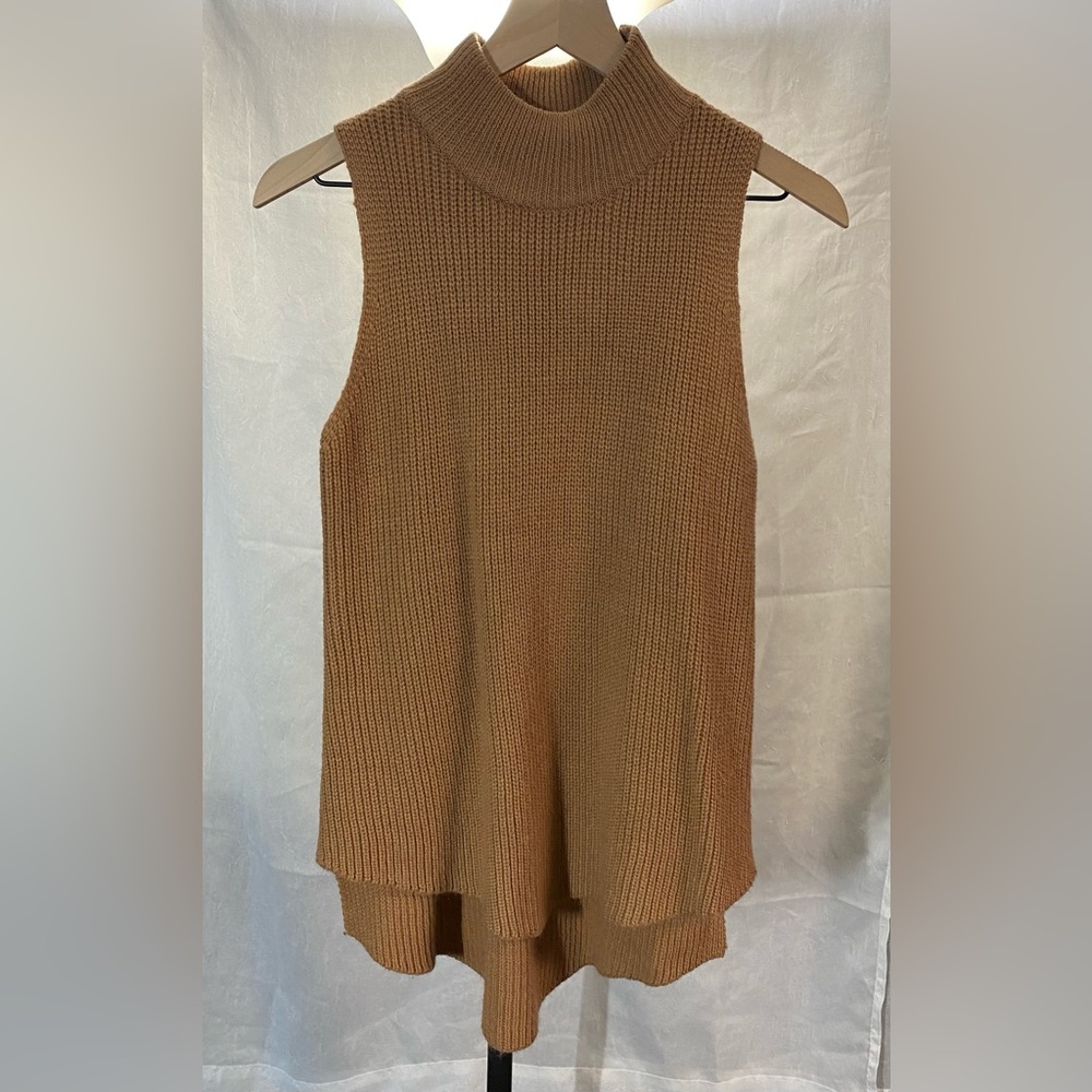 Cotton Candy LA, Pinkish Beige, Mock Turtleneck Sleeveless Sweater, SZ S/M